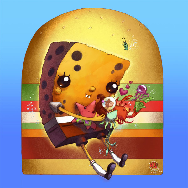 Фото - Губка Боб в 3D: 600x600 / 79.8 Кб