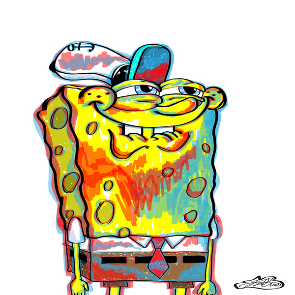 Фото - Губка Боб в 3D: 600x600 / 280.53 Кб