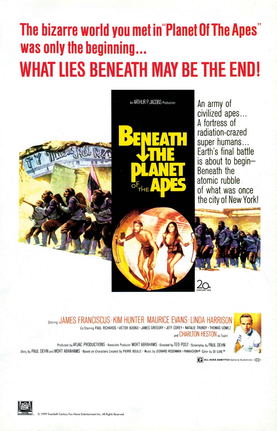Постер - Планета обезьян 2: Под планетой обезьян: 963x1500 / 216 Кб