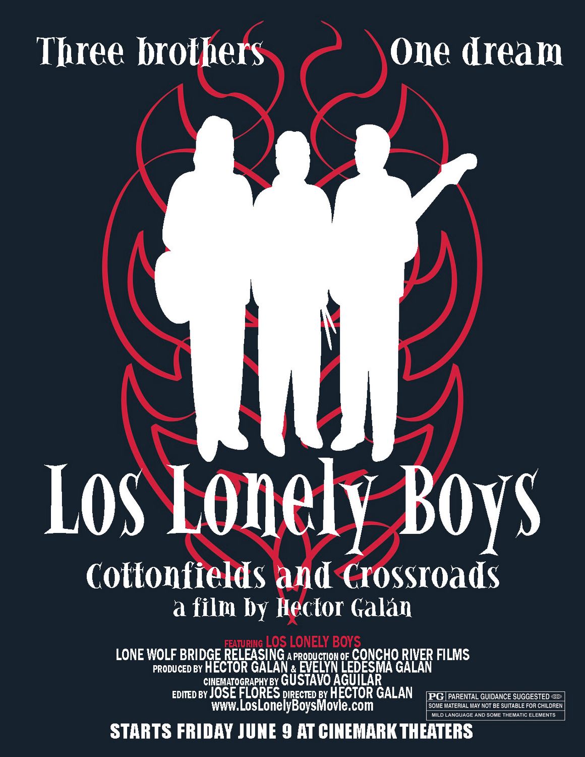 Постер - Los Lonely Boys: Cottonfields and Crossroads: 1160x1500 / 213 Кб