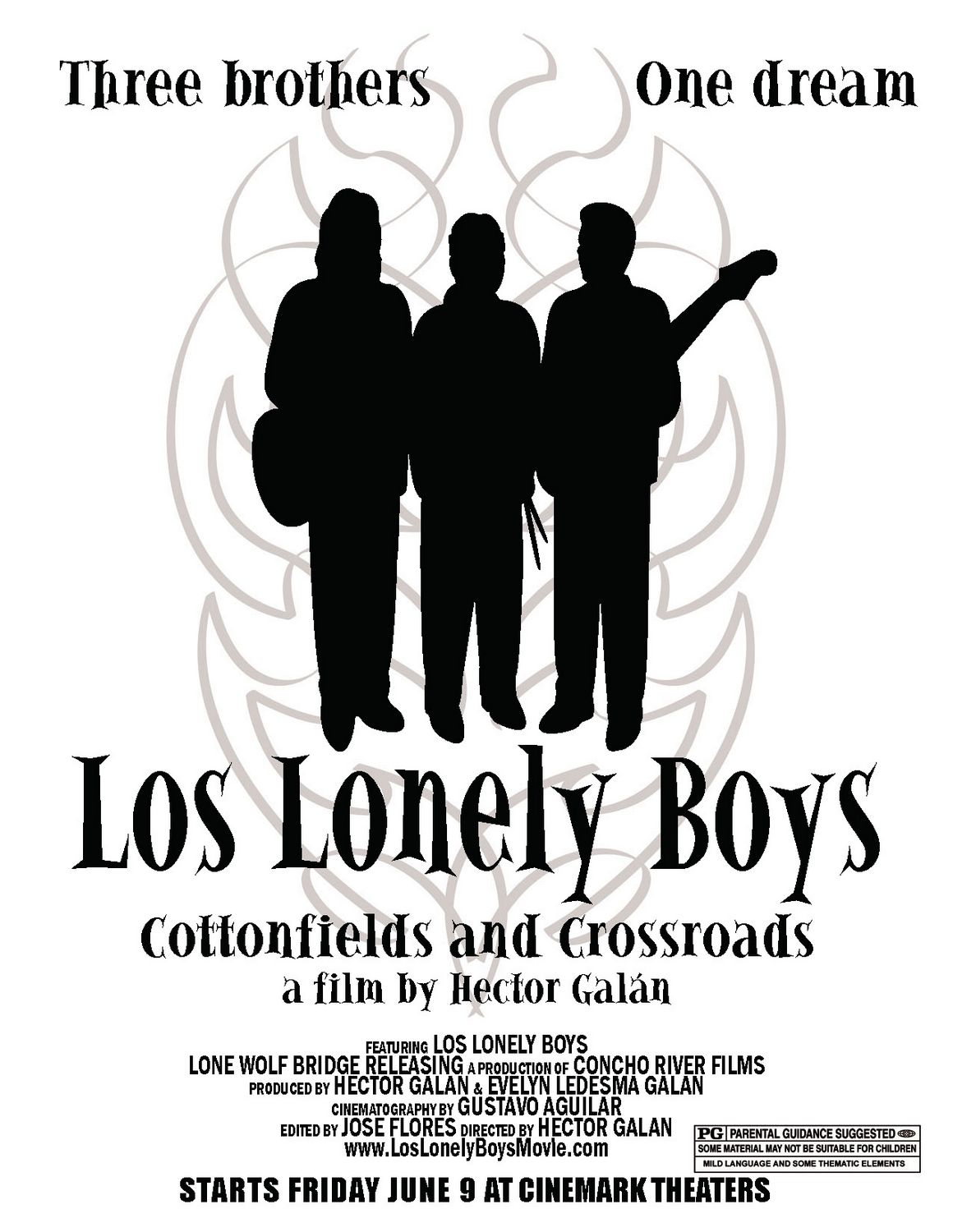 Постер - Los Lonely Boys: Cottonfields and Crossroads: 1160x1500 / 193 Кб