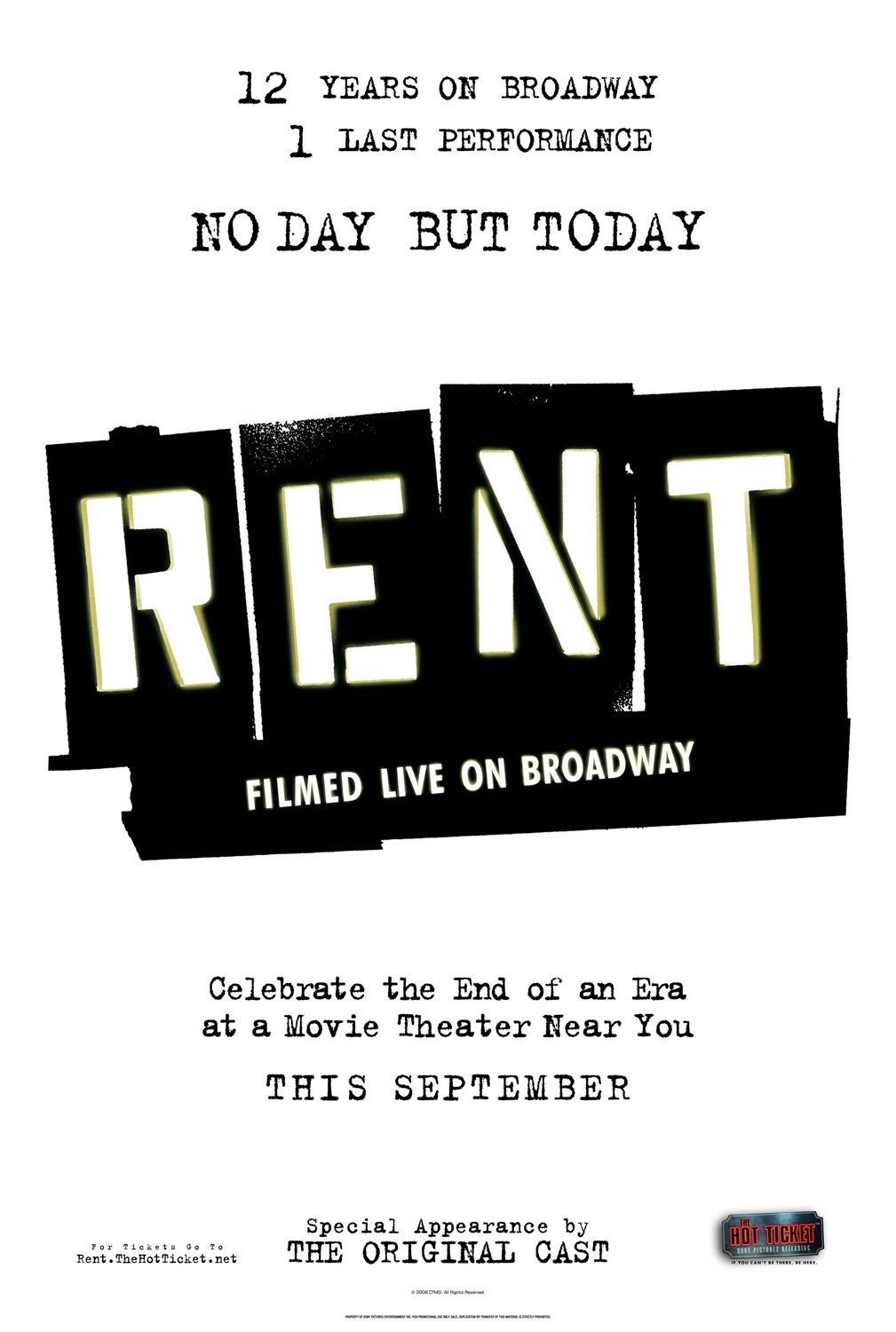 Постер - Rent: Filmed Live on Broadway: 1009x1500 / 119 Кб