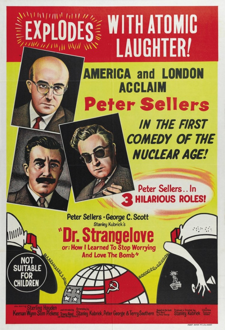 Постер - Доктор Стрейнджлав, или Как я научился не волноваться и полюбил атомную бомбу: 750x1099 / 225.86 Кб